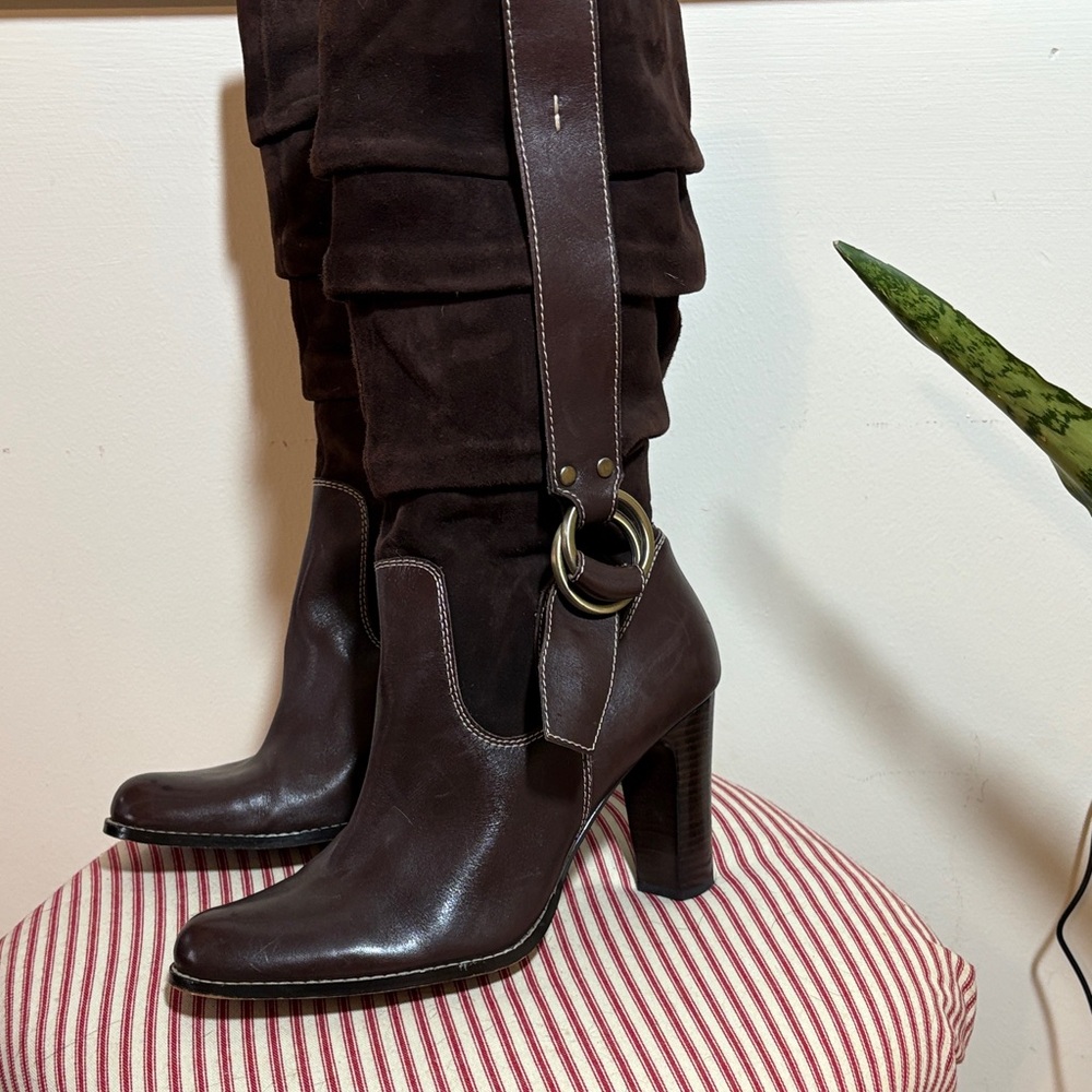 Nine West Dark Brown Heeled Boots